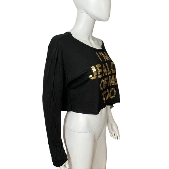 Black Long Sleeve Boat Neck Crop Top
New - Picture 5 of 5